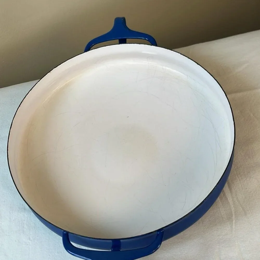 Vintage DANSK Kobenstyle Enamelware Paella‎ Pan 10” France Blue Classic Enamel